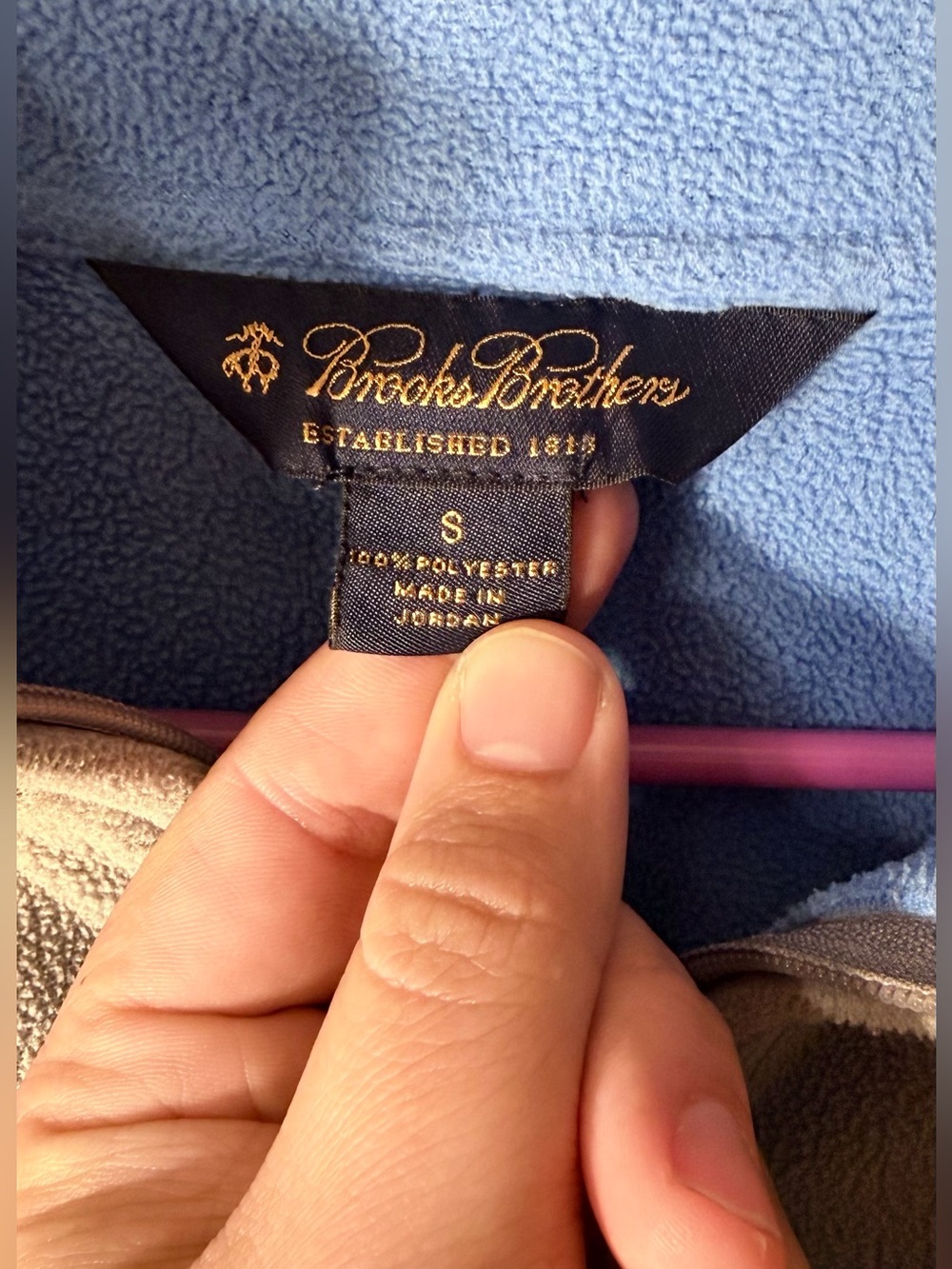 Brooks Brothers Light Gray Quarter-Zip Fleece Sweater - Picture 4 of 6